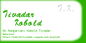 tivadar kobold business card